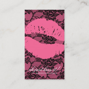 311 Oh Just Kiss it! Lace Pink on Pink Business Card