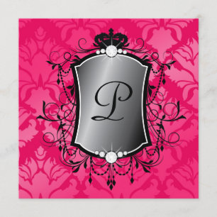 311 Ooh La La Pink Damask Fabulous 40 Invitation
