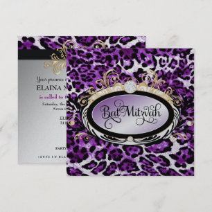 311 Opulent Gold Purple Leopard Metallic Paper Invitation