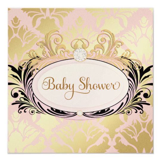 311 Opulent Pink Baby Shower Premium Shiny Paper Card