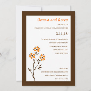 311-ORANGE PASSION FLOWER INVITATION