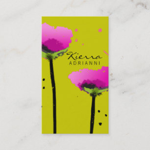 311-PASSIONATE POPPY PEA GREEN BUSINESS CARD