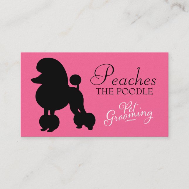 311 Peaches the Poodle Pet Grooming Business Card (Front)