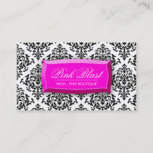 311 Pink Blast Damask Flashy Pink Business Card