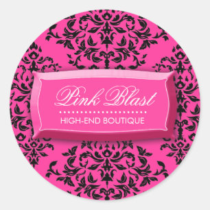 311-Pink Blast Hot Pink Damask Stickers
