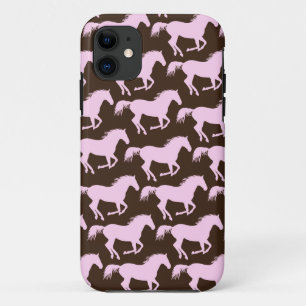 311 Pink & Brown Horse Print iPhone 11 Case