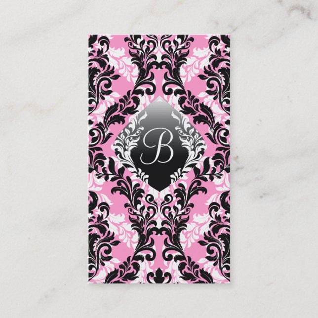 311 Pink Cloud Nine Damask Business Card (Front)