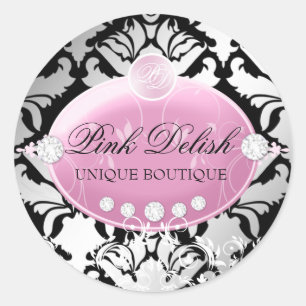 311 Pink Delish Black Classic Round Sticker
