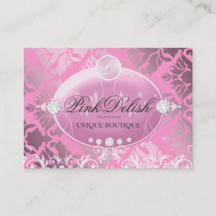 311 Pink Delish Monogram Pink 3.5 x 2.5 Business Card