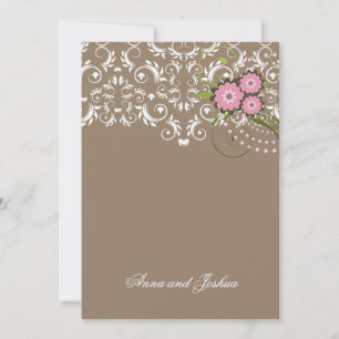 311-Pink Floral Flourish Sand Invitation