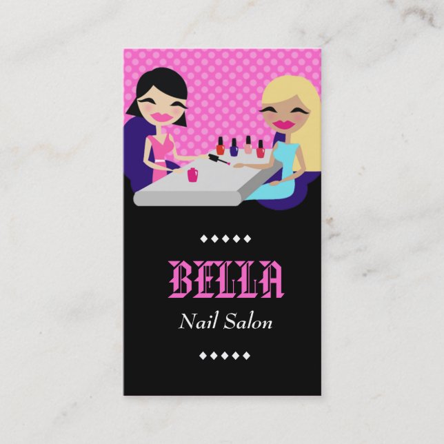 311 PINK NAIL SALON / ZEBRA FASHIONISTA 04 BUSINESS CARD (Front)