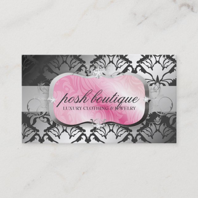 311 Pink Plater & Damask Shimmer Storm Business Card (Front)