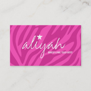 311 Pink Star Zebra Stripes Appointment Card