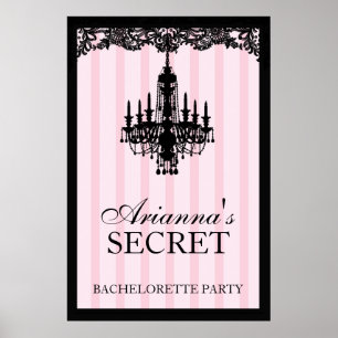 311 Pink Striped Boutique Bridal Poster