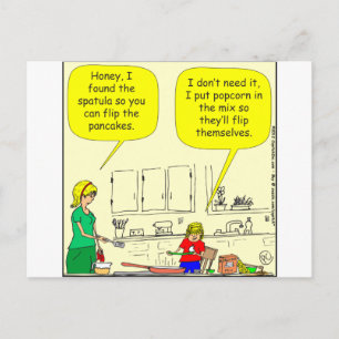 311 Popcorn pancakes cartoon Postcard
