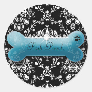 311 Posh Pooch Teal Pitch Bark Classic Round Sticker