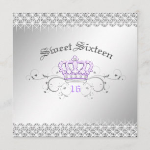311-Queen for a Day   Sweet Sixteen Lilac Invitation