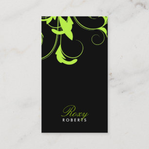 311-Roxy Solid Lime and Black Business Card