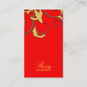 311-Roxy Solid    Red and Yellow Business Card