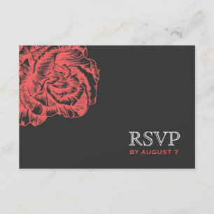 311 Ruffled Peony Coral Melon RSVP Card