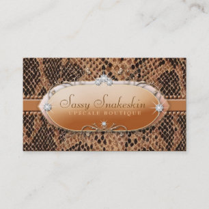 311 Sassy Snakeskin Bling Business Card