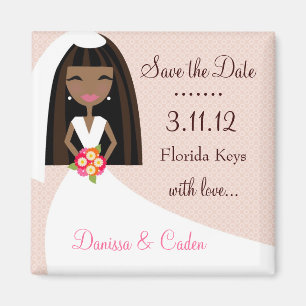 311-SAVE THE DATE AFRICAN AMERICAN BRIDE MAGNET