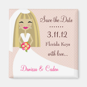 311-SAVE THE DATE BLONDE BRIDE MAGNET