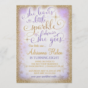 311 She Leaves a Little Sparkle Wherever Purple Invitation