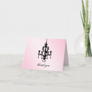 311-Shimmer Chandelier Pink Thank You Card