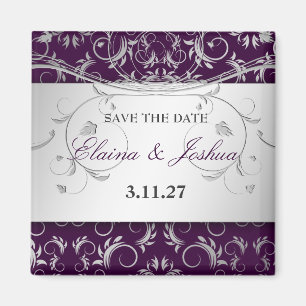 311-Silver Divine Eggplant Save the Date Magnet