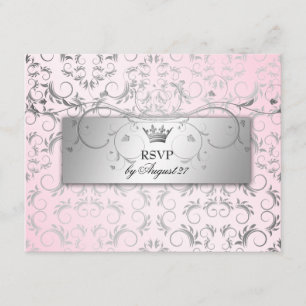 311-Silver Divine Hydrangea RSVP Sweet Pink Card