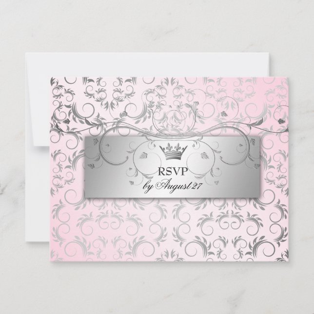 311-Silver Divine Hydrangea RSVP Sweet Pink Card (Front)