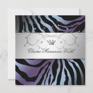 311-Silver Divine Hydrangea Sweet Sixteen Invitation