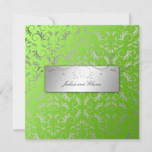 311-Silver Divine Lime Flourish Invitation