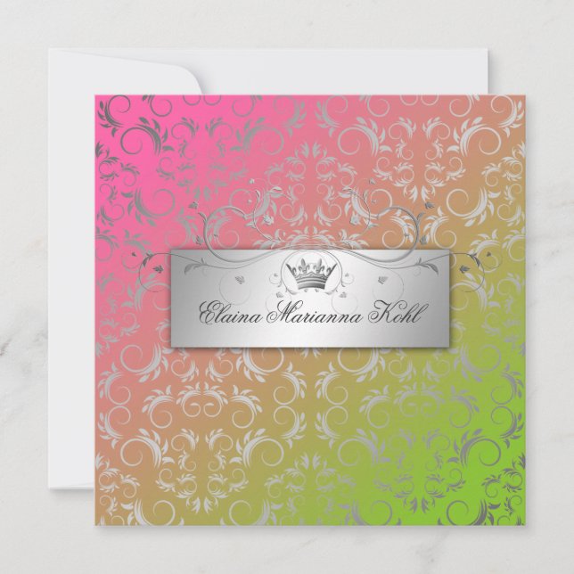 311-Silver Divine | Lollipop Sweet 16 Invitation (Front)