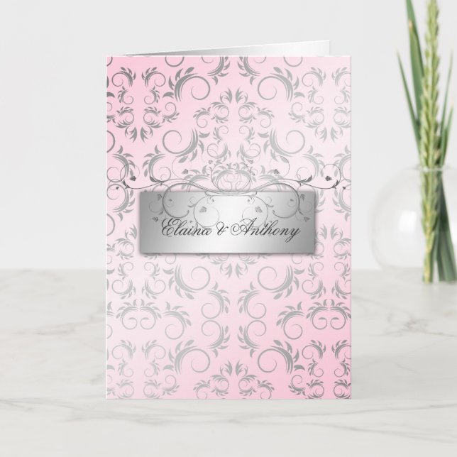 311-Silver Divine Sweet Pink Invitation (Front)