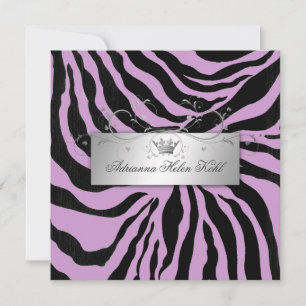 311-Silver Divine Zebra Purple Lingerie Invitation
