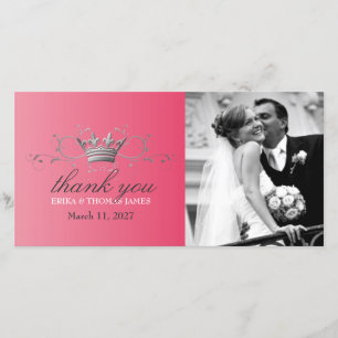 311-SilverDivine Crown   Passion Pink Thank You Card