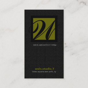 311-SIMPLY SQUARE MONOGRAM TEXTURE-SAGE BUSINESS CARD