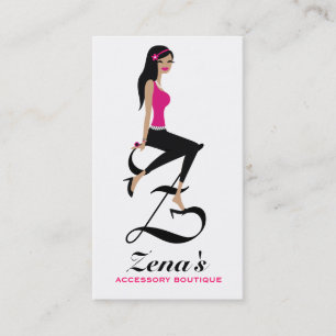 311-Sittin' Pretty Monogram   Initial Business Card