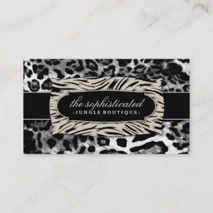 311 Sophisticated Jungle Black Leopard Business Card