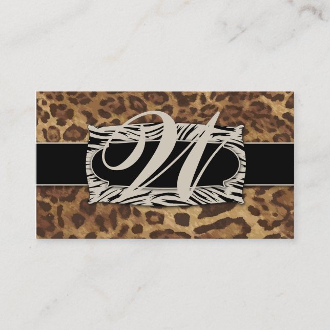 311 Sophisticated Jungle Leopard 2 Business Card (Front)