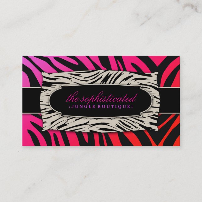 311 Sophisticated Jungle Purple Punch Business Card (Front)