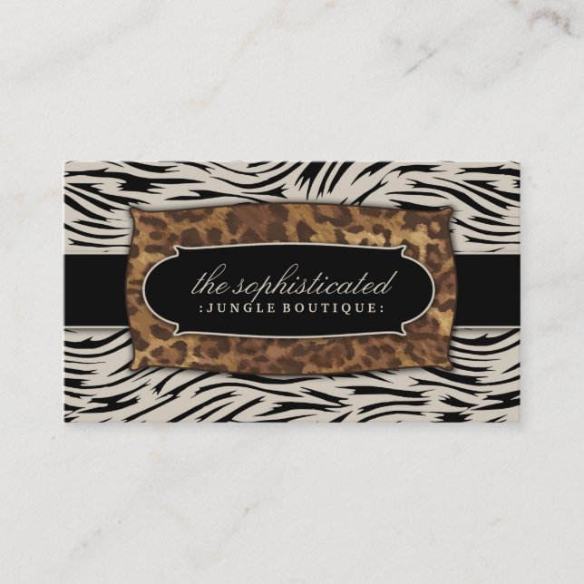 311 Sophisticated Jungle Zebra 2 Business Card (Front)