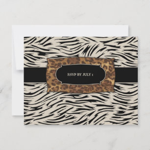 311-Sophisticated Jungle Zebra RSVP Card