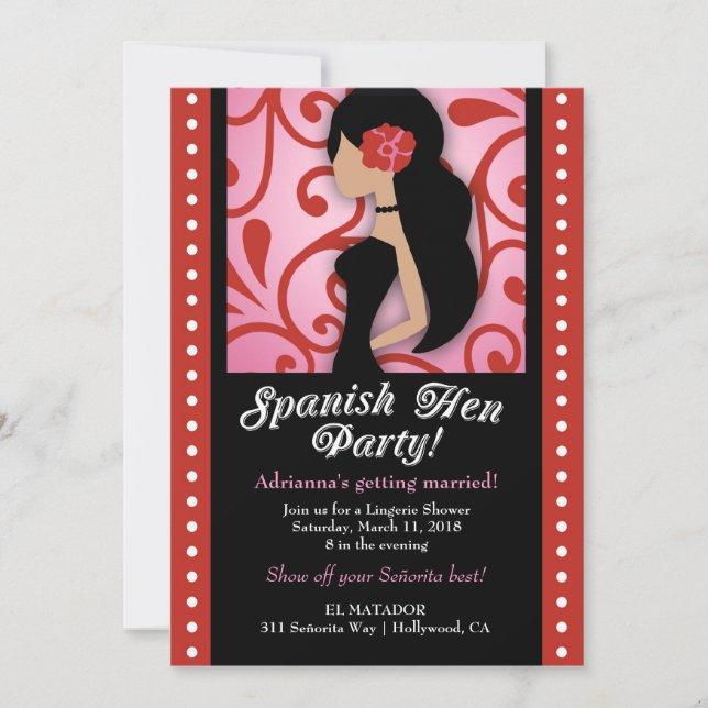 311-Spanish Hen Party Invitation (Front)