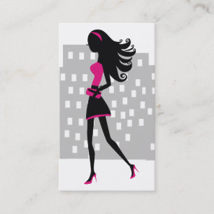 311 Stylish City Girl Sizzling Pink Business Card