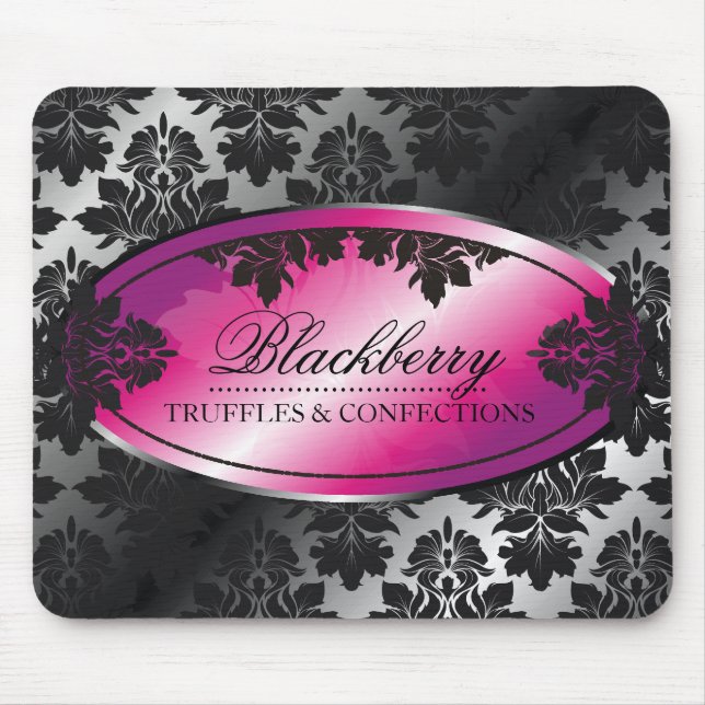 311-Sweet Blackberry Truffle Damask Mouse Pad (Front)