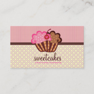311 Sweet Cakes Cupcake Dots n Stripes Business Card