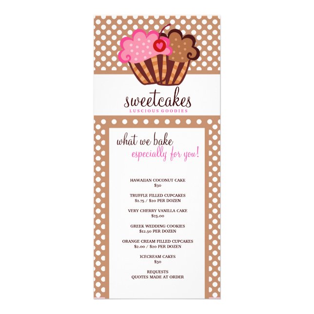 311 Sweet Cakes Cupcake Rackcard Rack Card (Front)